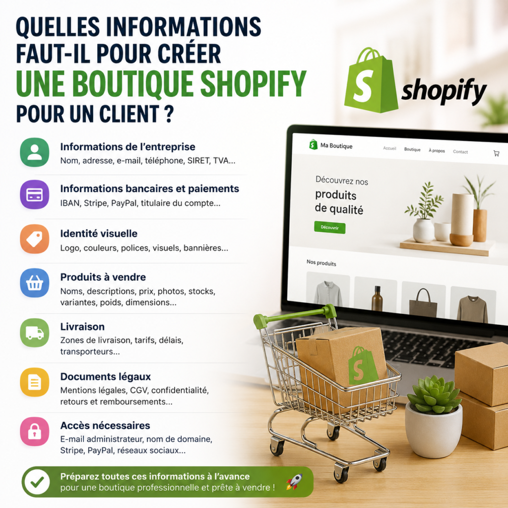 créer une boutique Shopify pour un client